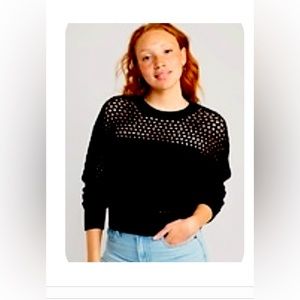 Open stitch pullover sweater. Black Old Navy. Size Large.
